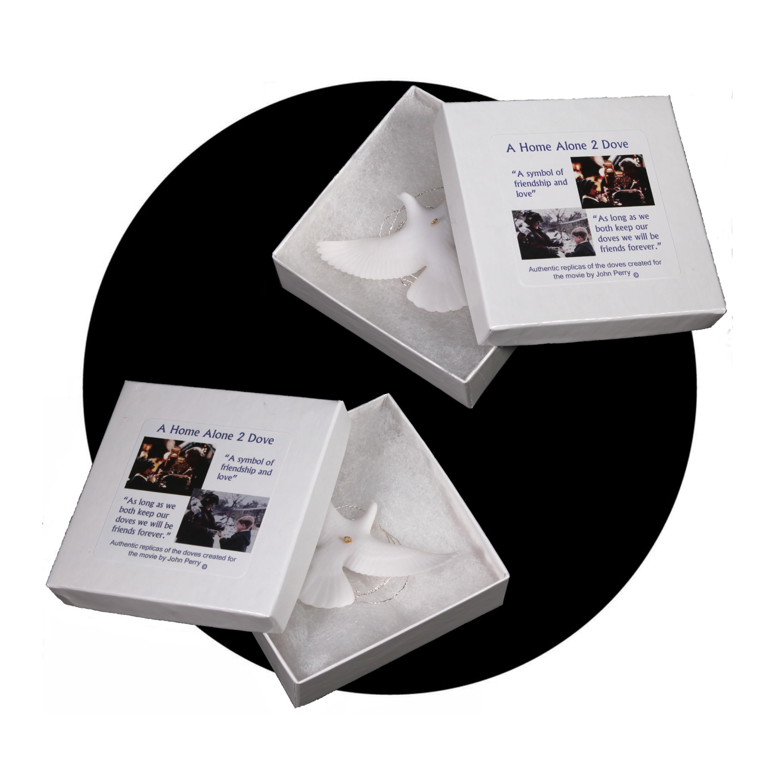 Home Alone Turtle Doves pair in jewelry style gift box set
