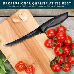 Close up of Home Hero tomato knife with sheath