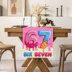 Bright color design on 13x72 table runner for celebrations