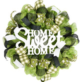 Home Sweet Home Wreath 24 inch round 5 inch deep moss green design
