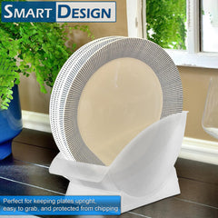 Compact upright plate organizer for small kitchens