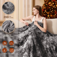 Twin size heating blanket 62x84 dimensions with plush sherpa interior Homemate