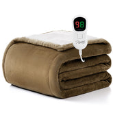 Homemate electric heated blanket twin size 62x84 fabric 200gsm flannel sherpa