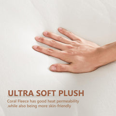 Coral fleece heated mattress pad with even heat distribution