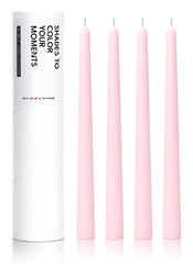 Homeology 10 inch classic taper candles pale pink unscented 4-pack