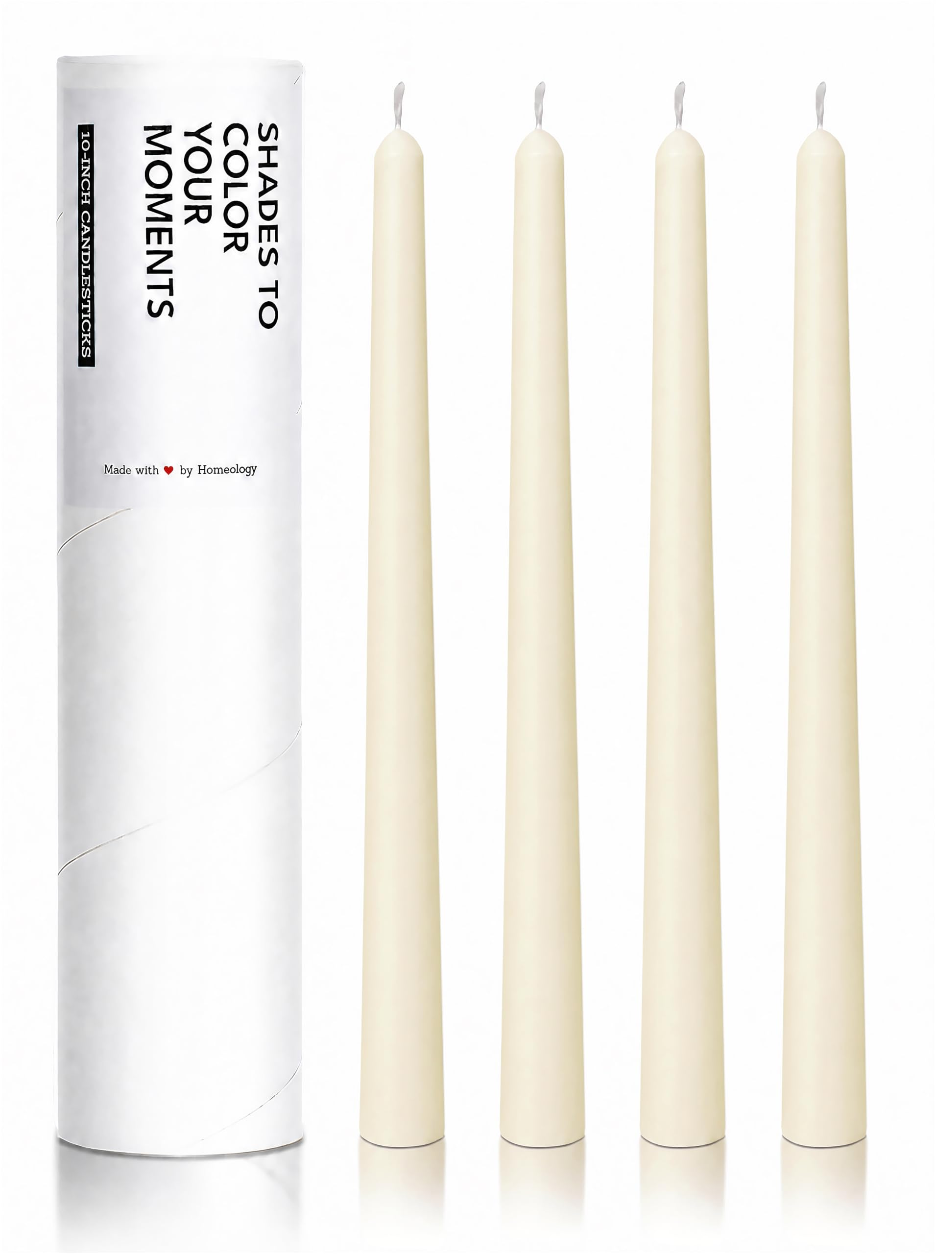 Homeology creamy ivory taper candles 10 inch 4 pack