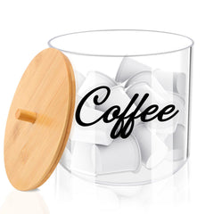 homicozy coffee pod holder with bamboo lid on countertop
