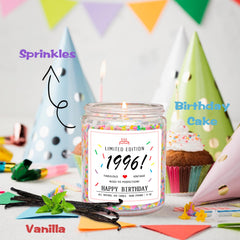 Vanilla scented candle with cotton core and sprinkles by Homsolver