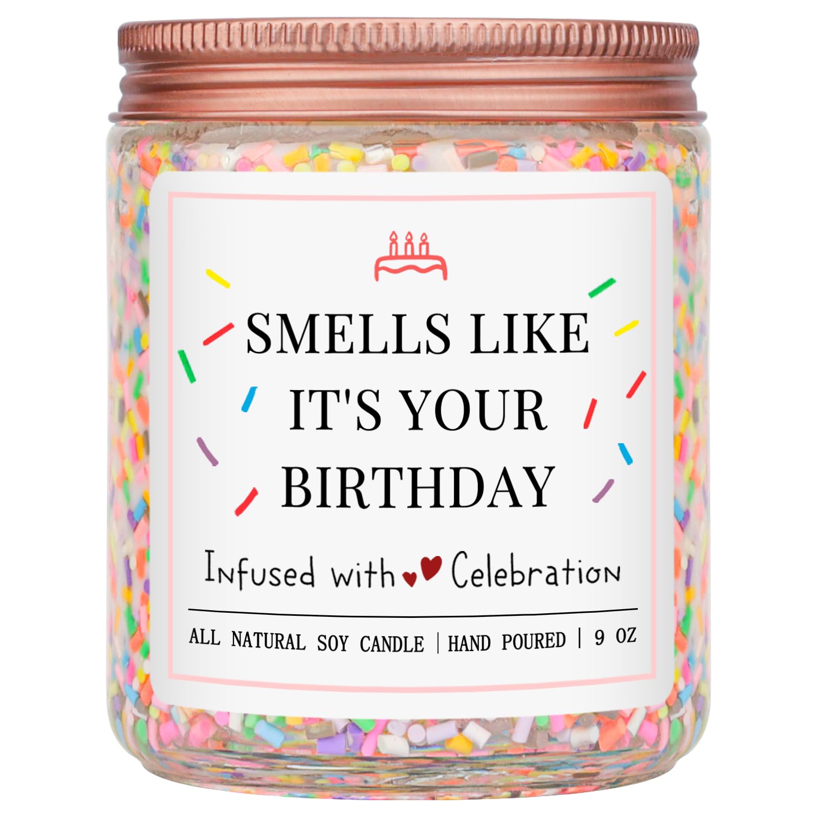 Homsolver creamy vanilla birthday candle 9 oz glass jar