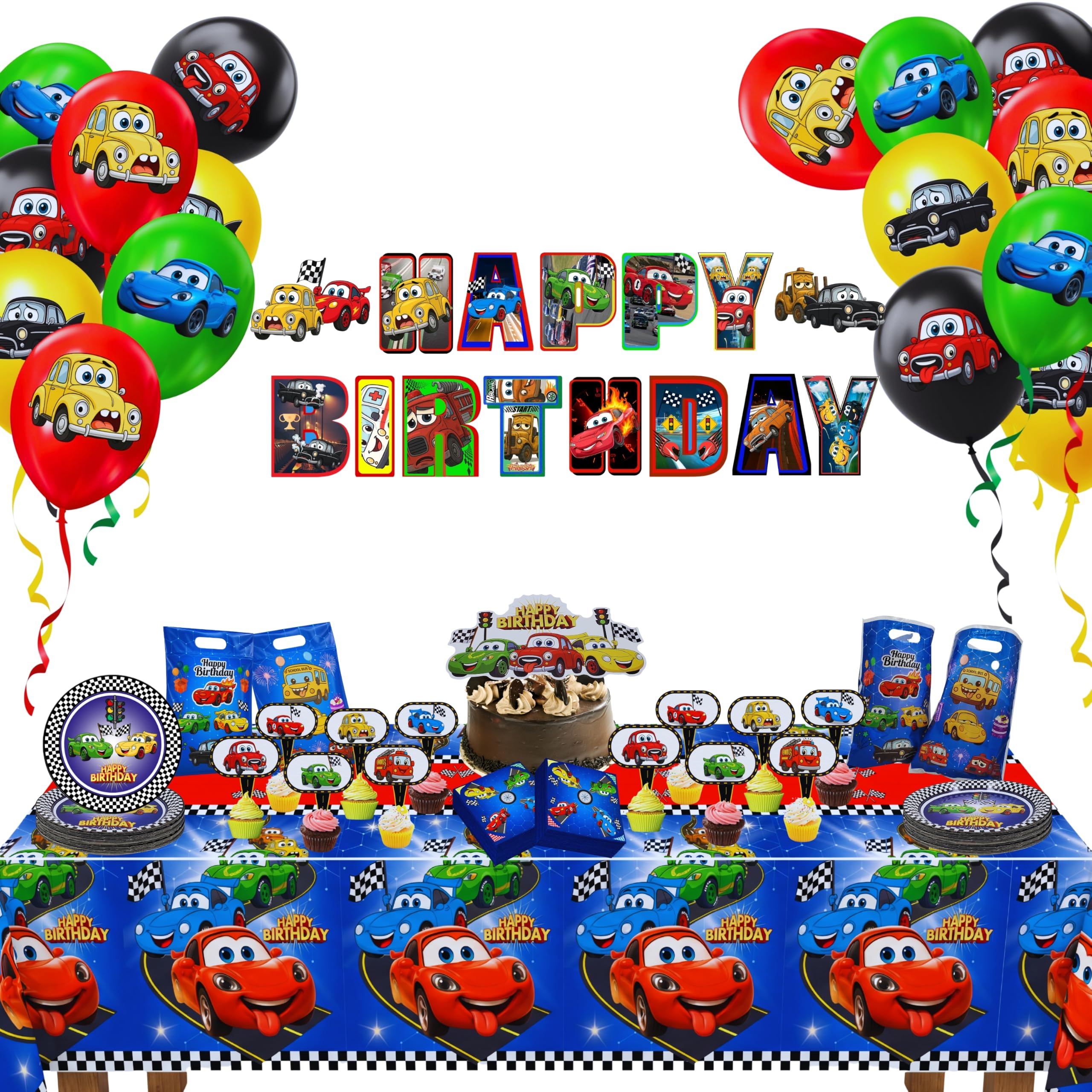 banner for HOMYPOWER Cars Birthday Party Decorations