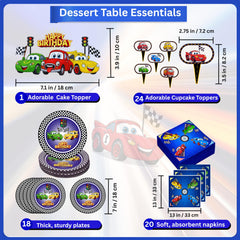 plates for HOMYPOWER Cars Birthday Party Decorations