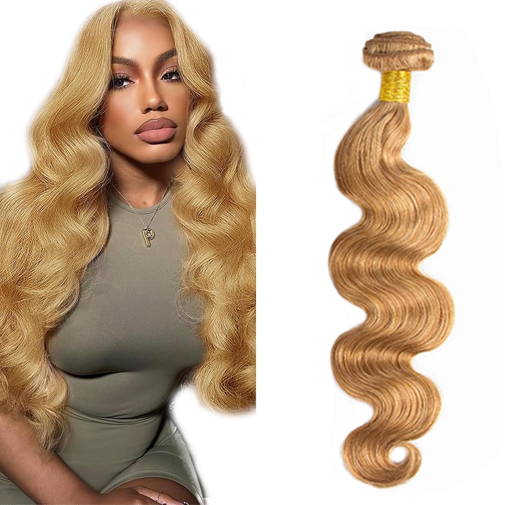 #27 Honey Blonde Bundles body wave 12 inch image