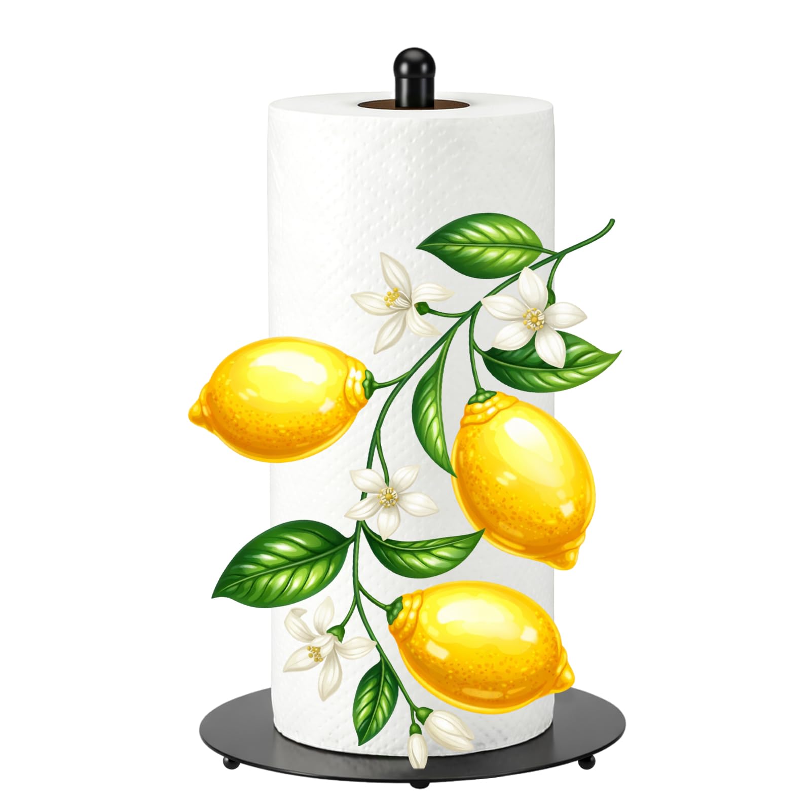 Honeydak lemon paper towel holder with weighted base on countertop
