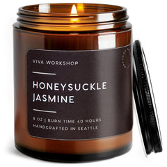 Honeysuckle Jasmine scented candle 8 oz soy wax jar