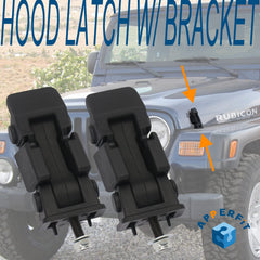 Two hood latches and two brackets kit TJ