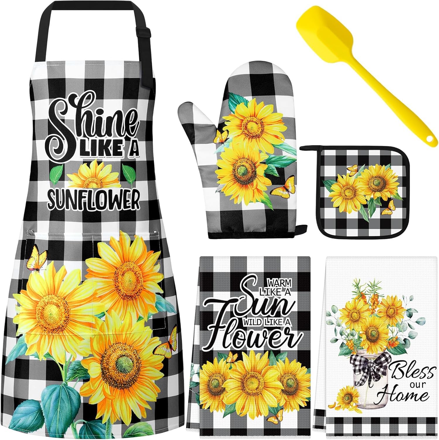 Hoolerry adjustable sunflower apron for women