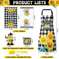 Hoolerry sunflower kitchen towels microfiber waffle 23.6x15.7 inches