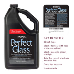 Streak-free ammonia-free glass cleaner on window surface
