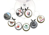 Horse Race Wine Charms bottle cap style 8 piece set