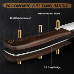 Versatile kitchen knife for slicing, dicing and chopping