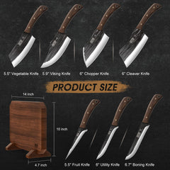 Hand forged high carbon stainless steel blades in HOSHANHO set