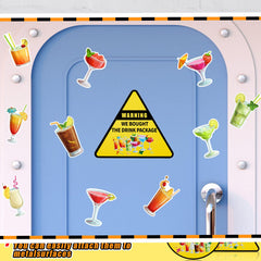 Tropical drink cruise ship magnets with colorful designs