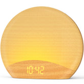 HOUSBAY Sunrise Alarm Clock for Bedroom in wood-inspired finish