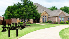 House address signs with stakes metal plaque