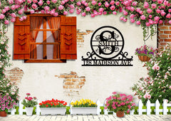 Housewarming gift sign customized with family name and address