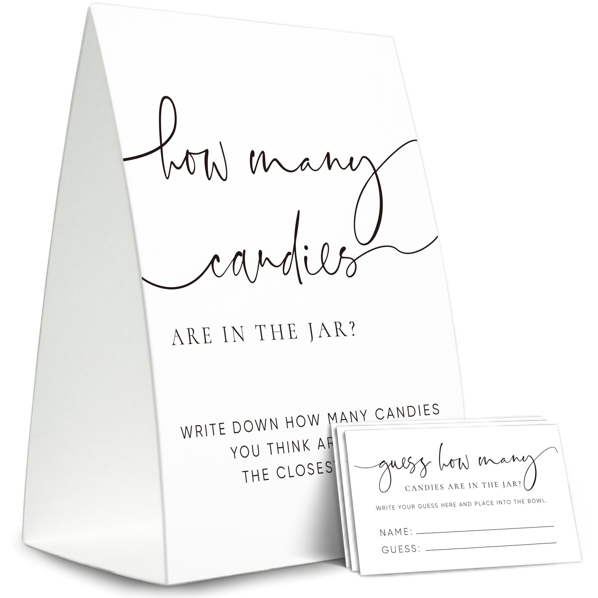 How Many Candies Sign standing sign for baby shower game kit