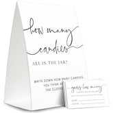 How Many Candies Sign standing sign for baby shower game kit