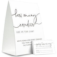 How Many Candies Sign standing sign for baby shower game kit