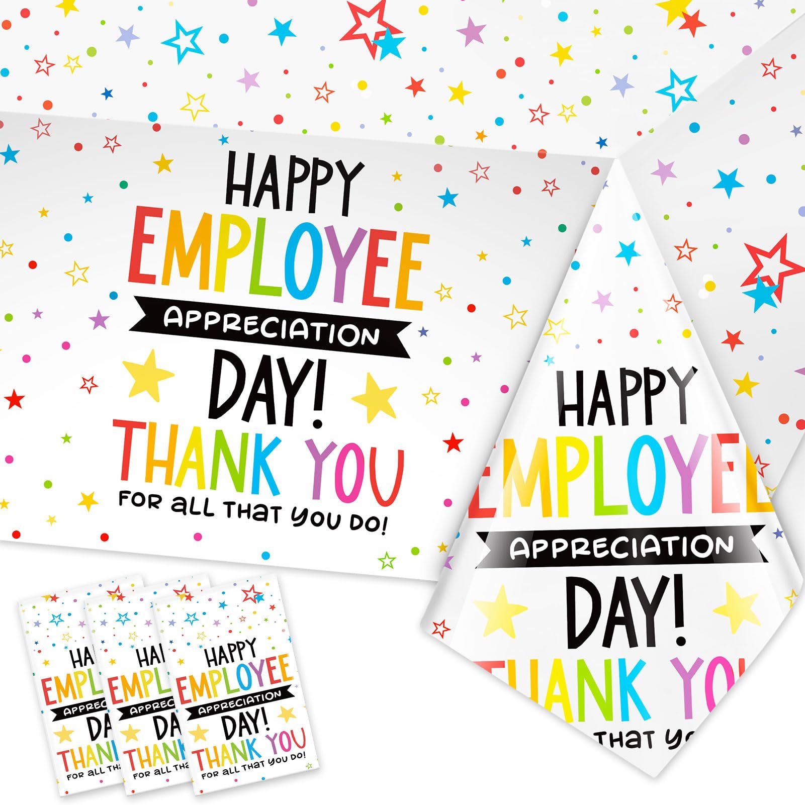 HOWAF employee appreciation day tablecloths set of 3 colorful