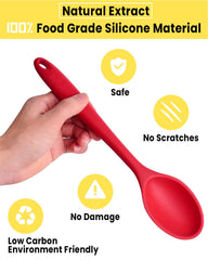 HSDJLXZ silicone spoon green 11 inches hanging hole