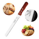 HTBMALL bread knife with wooden handle and 10 inch blade