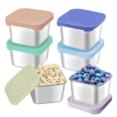 HTEVW 6Pack 6oz stainless steel snack containers for kids