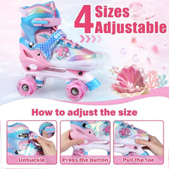 Mermaid princess design on Hualonger roller skates