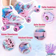 Triple protection buckle strap and laces on skates