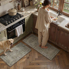 HUGEAR 2-Piece Brown Vintage Kitchen Mat Set product image 1