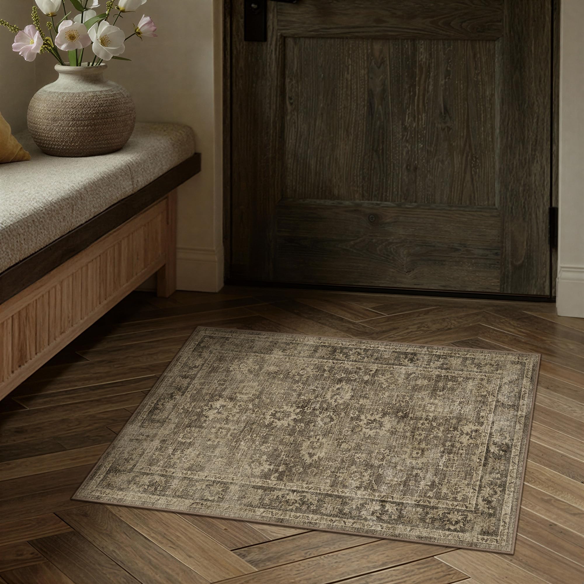 HUGEAR 2x6 brown runner rug for hallway