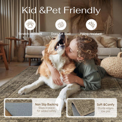 HUGEAR 2x6 washable runner rug with non-slip backing
