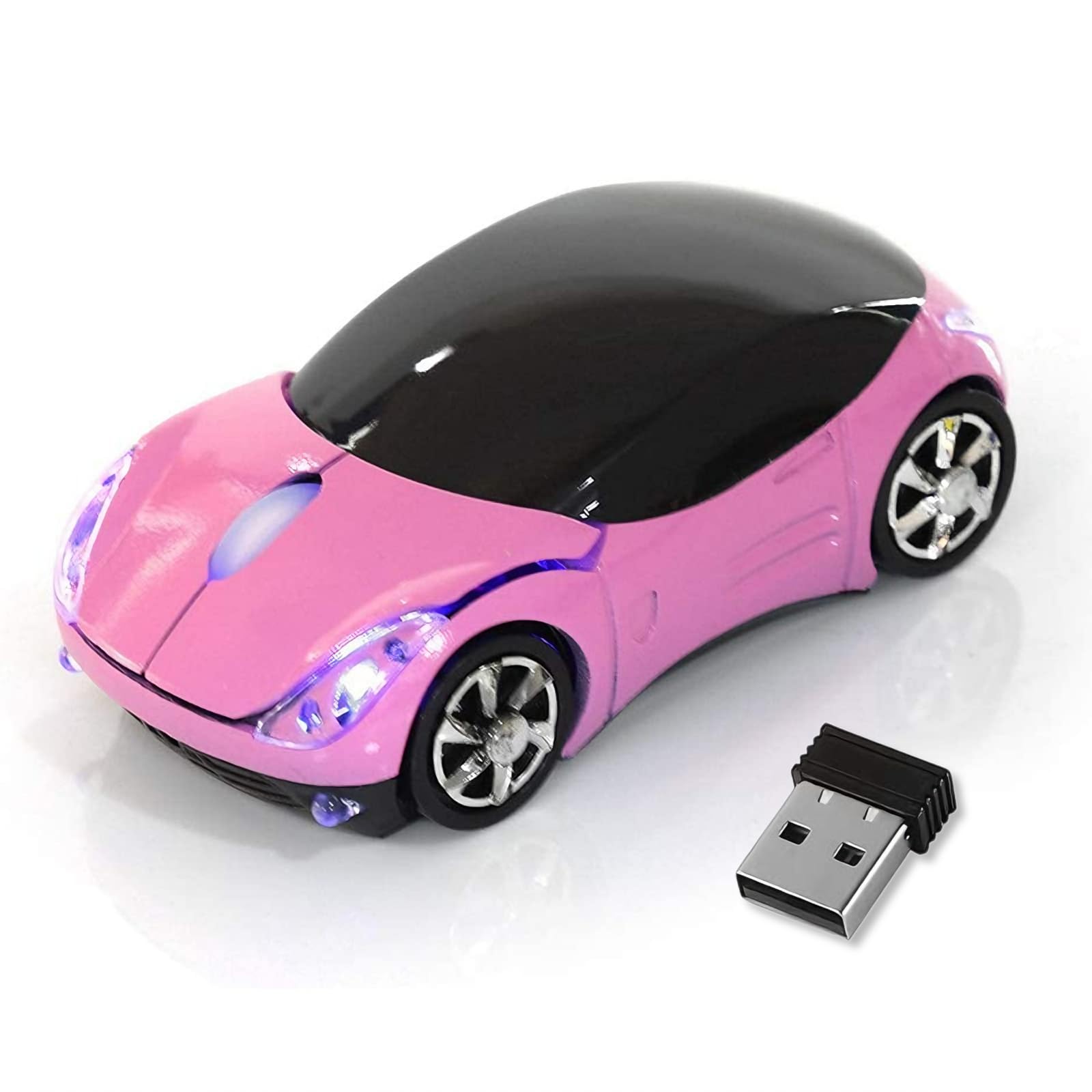 HuGuWdy pink wireless car mouse front view