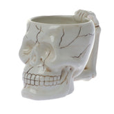Human Skull Novelty Coffee Mug bone white porcelain