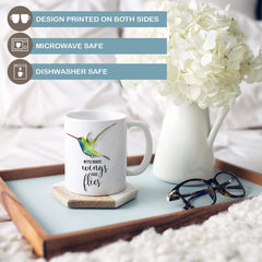 Artwork printed on both sides of the mug