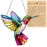 Hummingbird Christmas Ornament acrylic finish on display