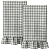 HunnmingRe sage green kitchen towels 18x28 set of 2 cotton