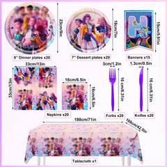Hunters theme birthday tableware with pennants