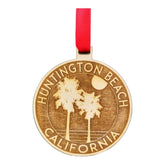 Huntington Beach ornament sustainable wood