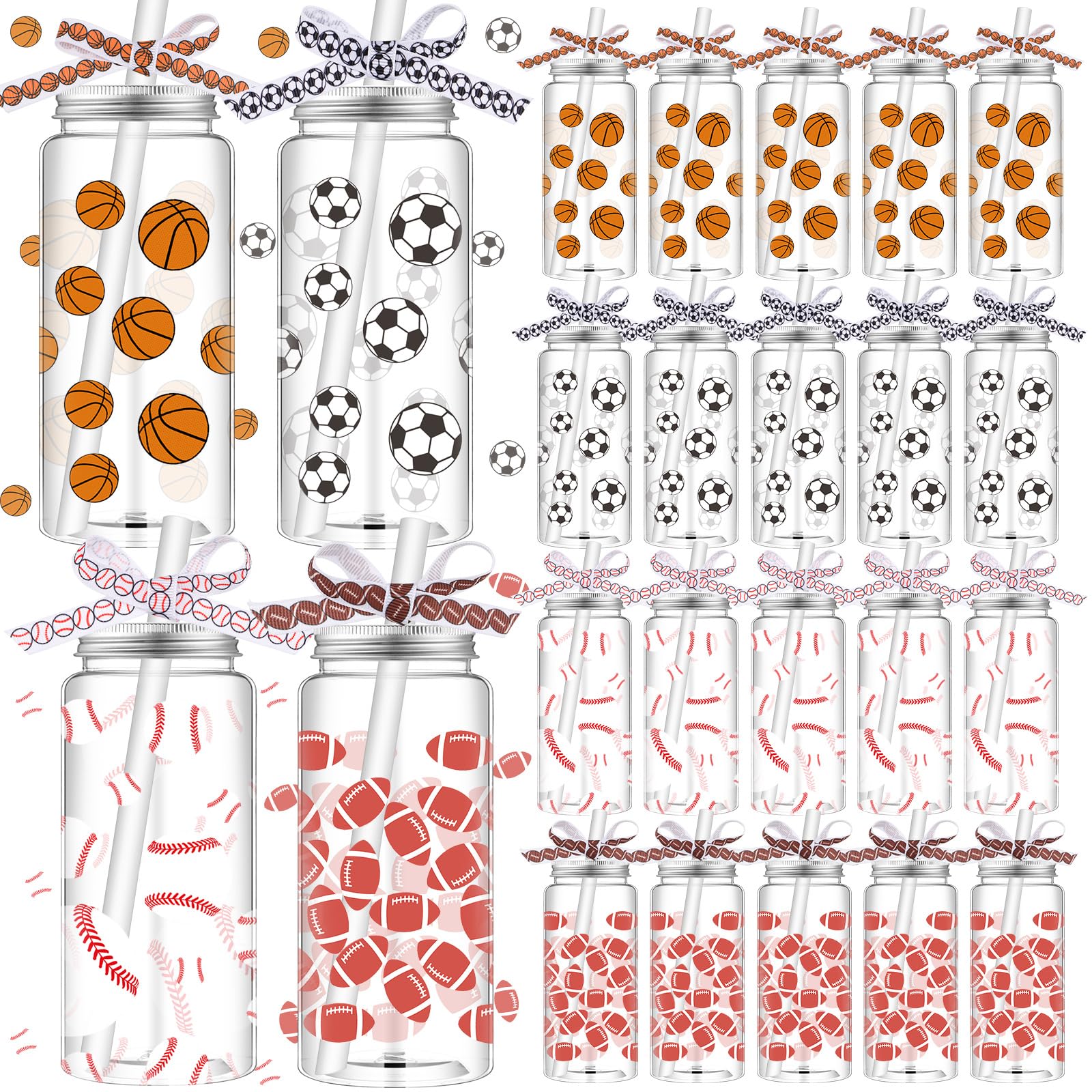 Hushee 24 pack sports plastic tumbler with lid and straw