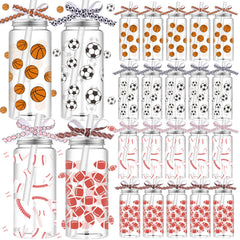 Hushee 24 pack sports plastic tumbler with lid and straw